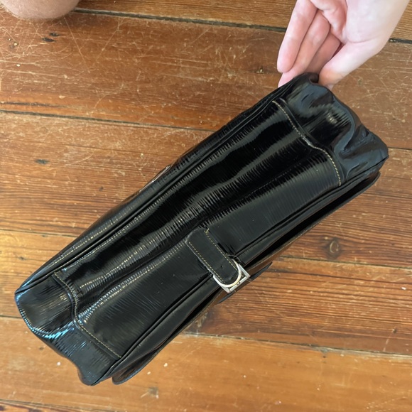 Authentic Prada Cleo Black Patent Leather Shoulder Bag Satchel Vintage Italy - Picture 7 of 16